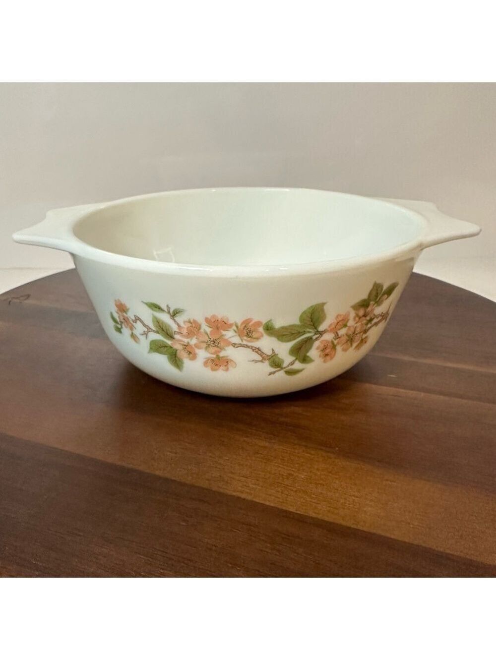 Vintage Pyrex England June Rose Opal Glass Casserole Bowl 308